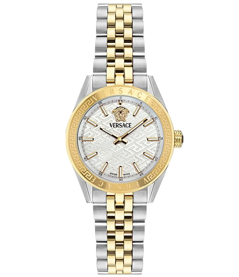 Versace Women's V-Code Quartz Analog Two Tone Stainless Steel Bracelet Watch