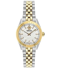 Versace Women's V-Code Quartz Analog Two Tone Stainless Steel Bracelet Watch