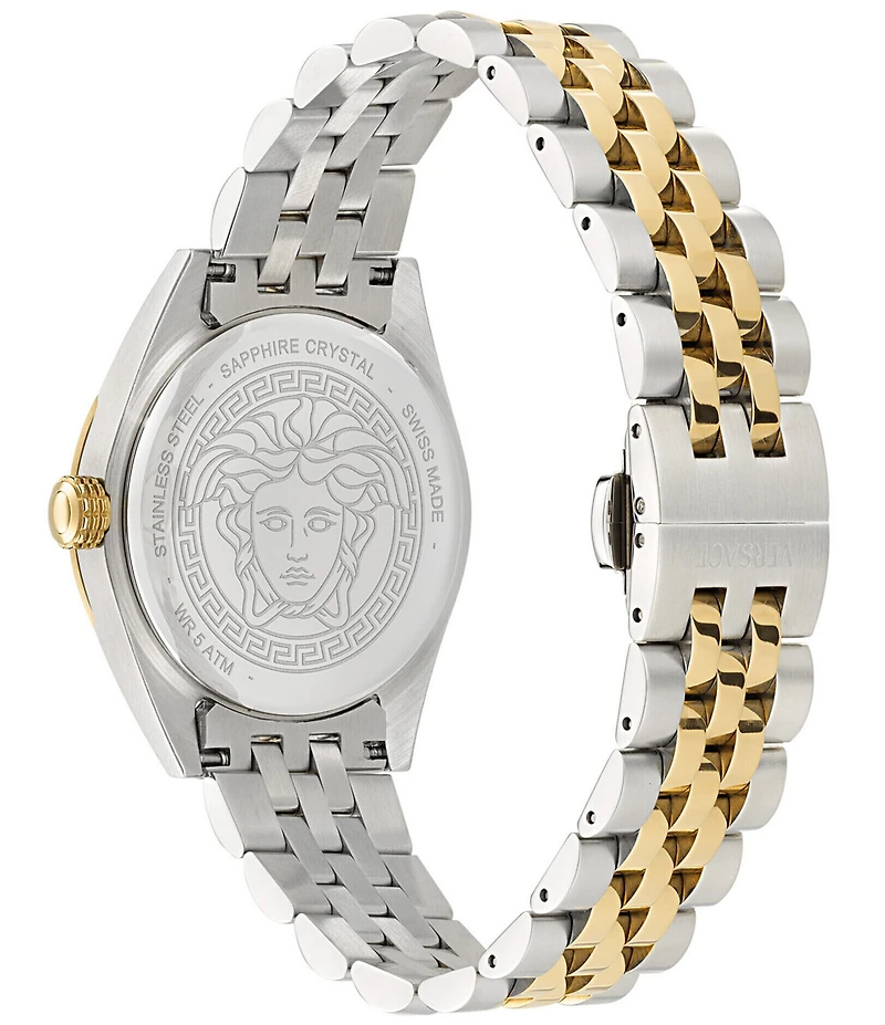 Versace Women's V-Code Quartz Analog Two Tone Stainless Steel Bracelet Watch