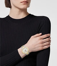 Versace Women's V-Code Quartz Analog Two Tone Stainless Steel Bracelet Watch