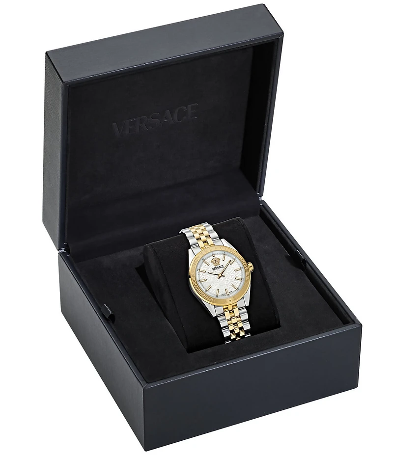 Versace Women's V-Code Quartz Analog Two Tone Stainless Steel Bracelet Watch