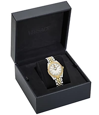 Versace Women's V-Code Quartz Analog Two Tone Stainless Steel Bracelet Watch