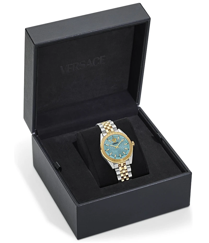 Versace Women's V-Code Quartz Analog Two Tone Stainless Steel Bracelet Watch