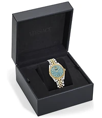 Versace Women's V-Code Quartz Analog Two Tone Stainless Steel Bracelet Watch