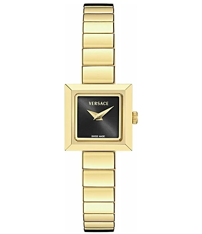 Versace Women's V-Square Petite Quartz Analog Gold Tone Stainless Steel Bracelet Watch