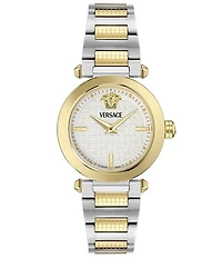 Versace Women's Versace Greek Analog Two Tone Stainless Steel Bracelet Watch