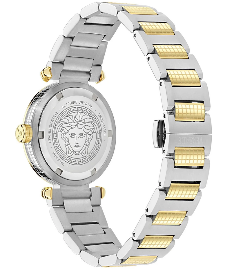 Versace Women's Versace Greek Analog Two Tone Stainless Steel Bracelet Watch