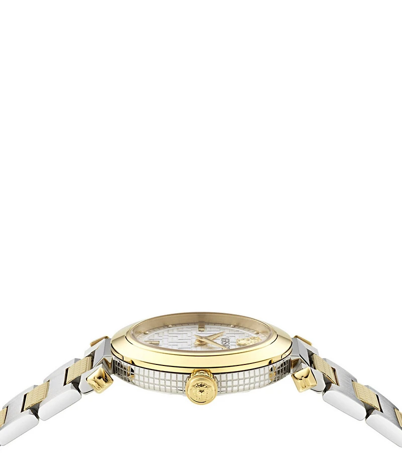 Versace Women's Versace Greek Analog Two Tone Stainless Steel Bracelet Watch