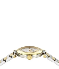Versace Women's Versace Greek Analog Two Tone Stainless Steel Bracelet Watch