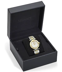 Versace Women's Versace Greek Analog Two Tone Stainless Steel Bracelet Watch