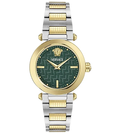 Versace Women's Versace Greek Analog Two Tone Stainless Steel Bracelet Watch