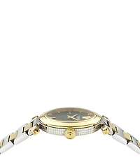 Versace Women's Versace Greek Analog Two Tone Stainless Steel Bracelet Watch