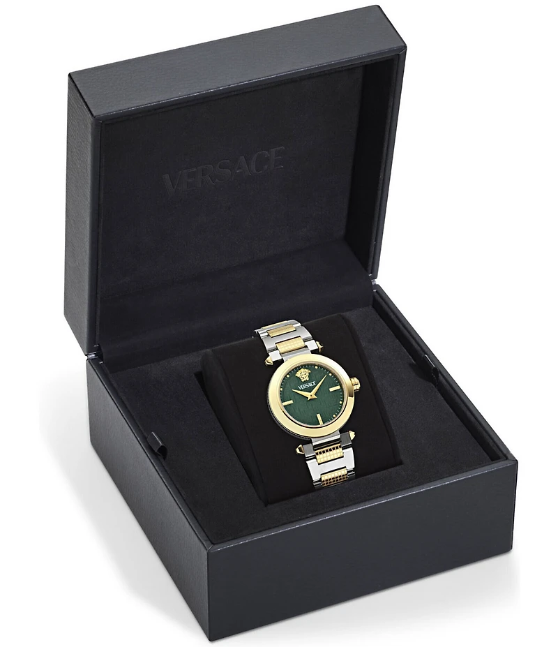 Versace Women's Versace Greek Analog Two Tone Stainless Steel Bracelet Watch
