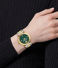 Versace Women's Versace Greek Analog Two Tone Stainless Steel Bracelet Watch