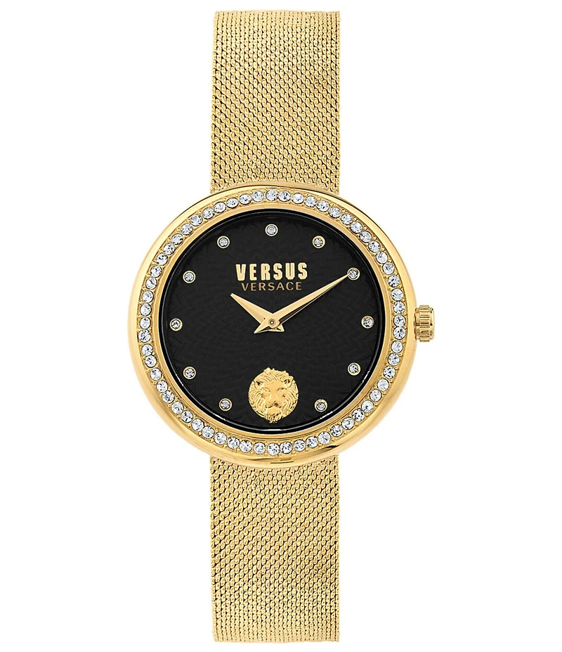 Versus By Versace Women's Lea Crystal Analog Stainless Steel Mesh Bracelet Watch