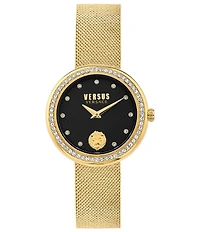 Versus By Versace Women's Lea Crystal Analog Stainless Steel Mesh Bracelet Watch