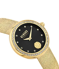Versus By Versace Women's Lea Crystal Analog Stainless Steel Mesh Bracelet Watch
