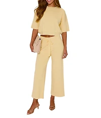 VICI Collection Coordinating High Waist Straight Leg Knit Pants