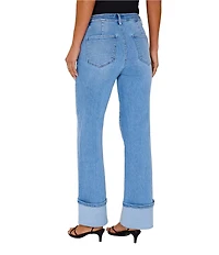 VICI Collection Cuffed Wide Leg Stretch Denim Jeans