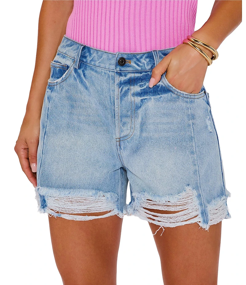 VICI Collection Distressed Denim Frayed 4#double; Shorts