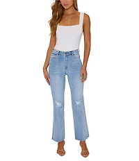 VICI Collection Distressed Wide Leg Denim Jeans