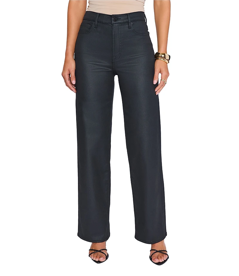 VICI Collection High Rise Straight Leg Coated Jeans