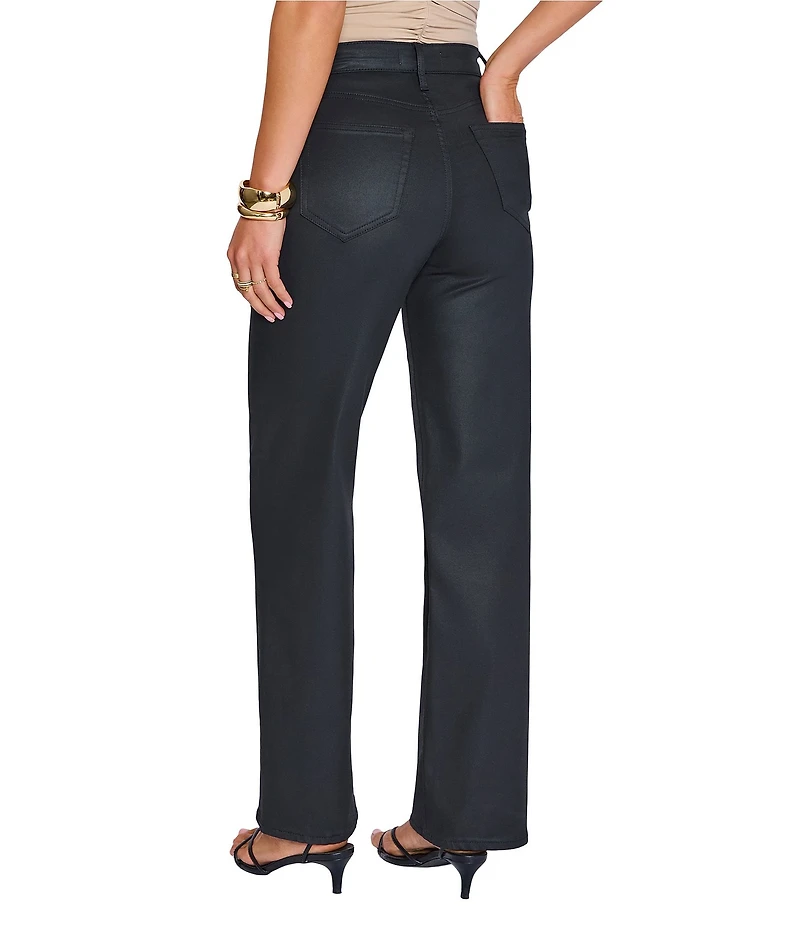 VICI Collection High Rise Straight Leg Coated Jeans