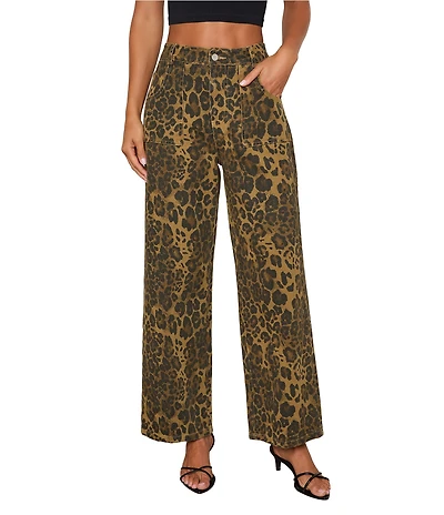 VICI Collection Leopard Straight Leg Coordinating Jeans