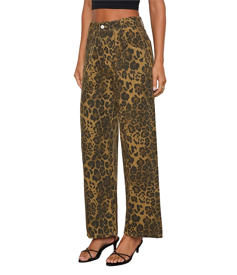 VICI Collection Leopard Straight Leg Coordinating Jeans