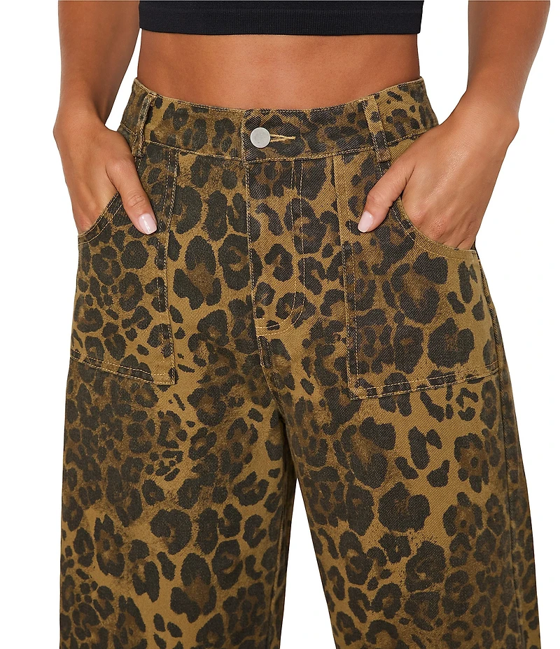 VICI Collection Leopard Straight Leg Coordinating Jeans