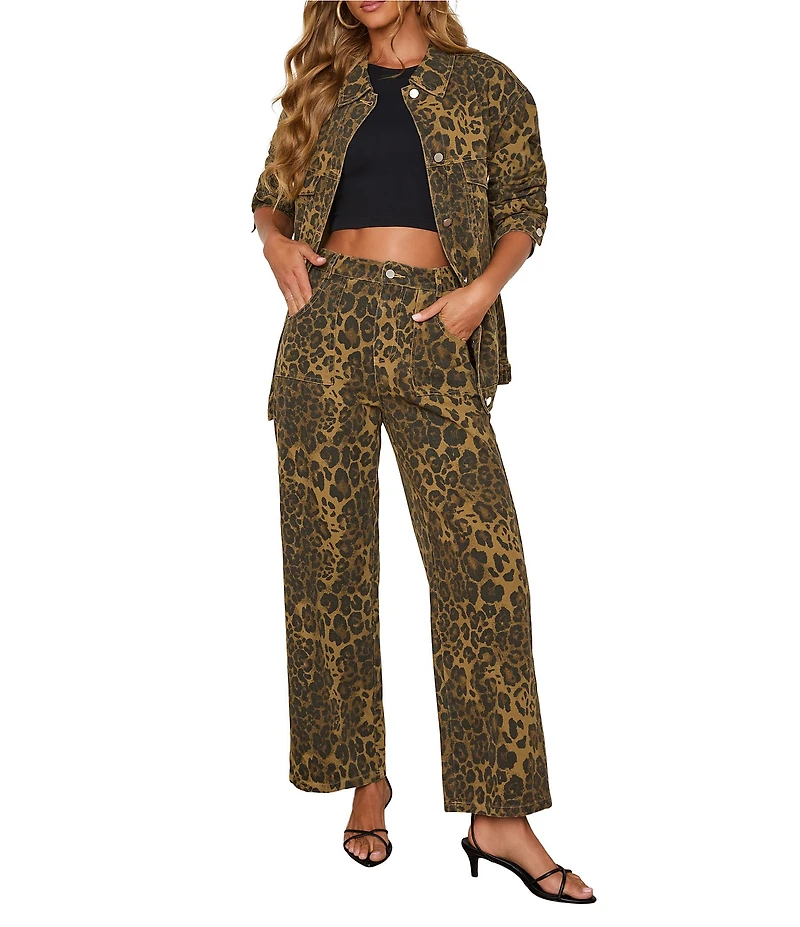 VICI Collection Leopard Straight Leg Coordinating Jeans
