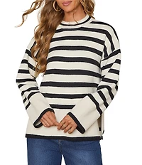 VICI Collection Mockneck Striped Sweater