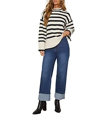 VICI Collection Mockneck Striped Sweater