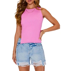 VICI Collection Ribbed Knit Crew Neck Tank