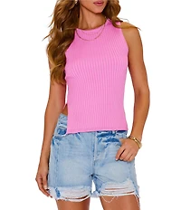 VICI Collection Ribbed Knit Crew Neck Tank