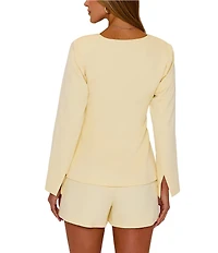 VICI Collection Scoop Neck Long Sleeve Blazer Bodice Romper