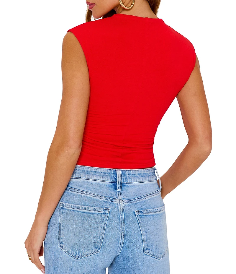 VICI Collection Seamless Knit Mock Neck Cap Sleeve Top