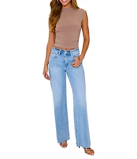 VICI Collection Seamless Knit Mock Neck Cap Sleeve Top