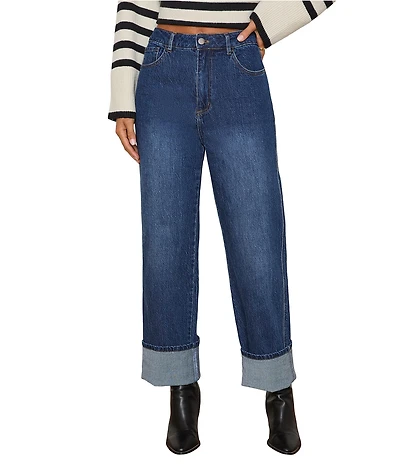 VICI Collection Straight Leg Cuffed Jeans