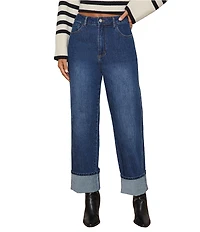 VICI Collection Straight Leg Cuffed Jeans