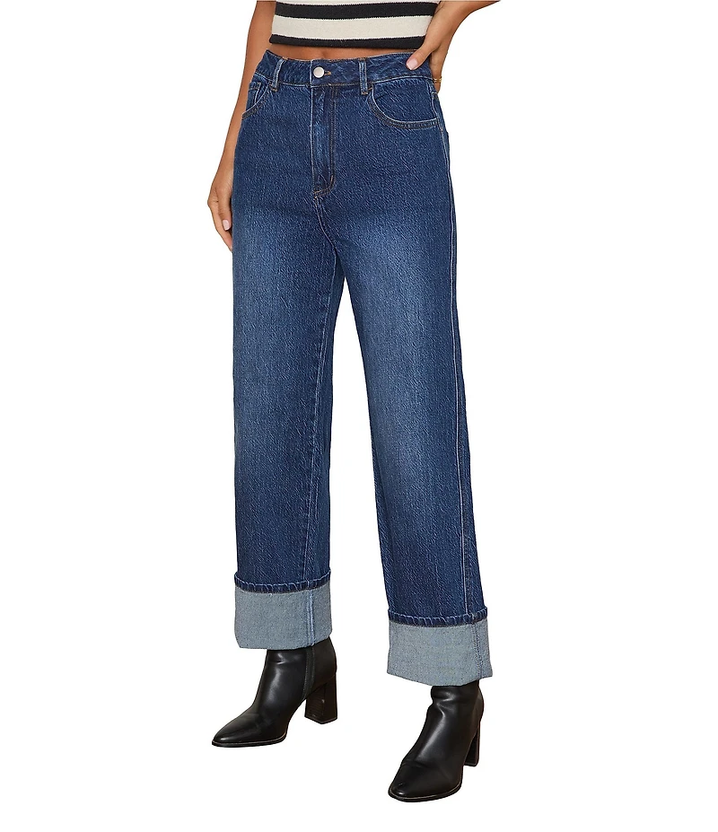 VICI Collection Straight Leg Cuffed Jeans