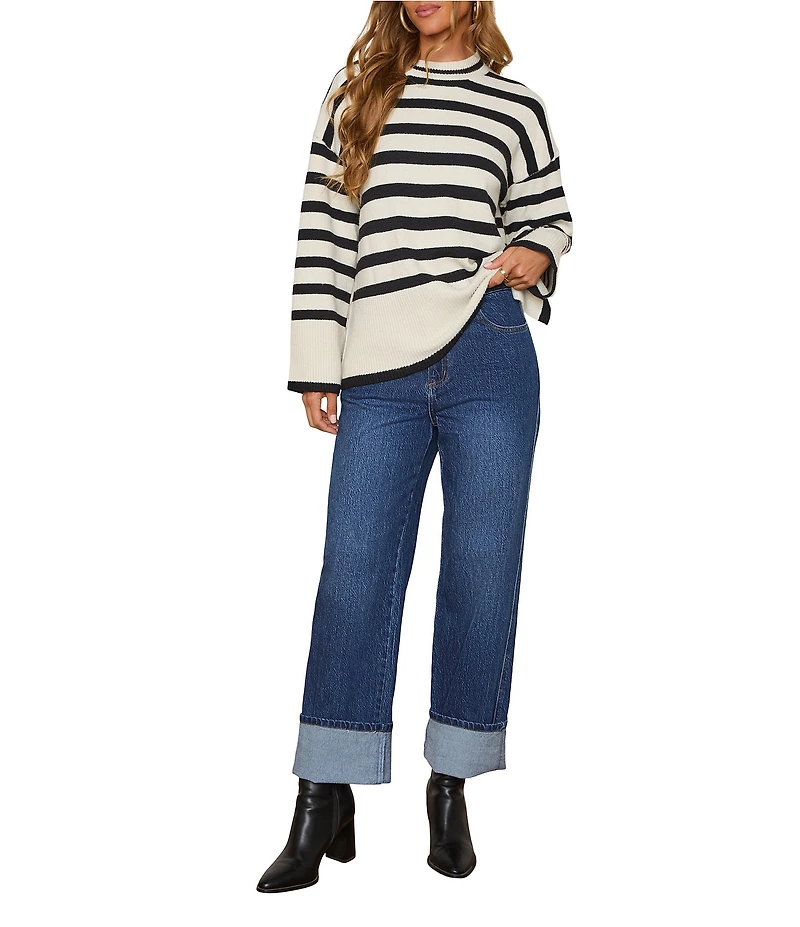 VICI Collection Straight Leg Cuffed Jeans