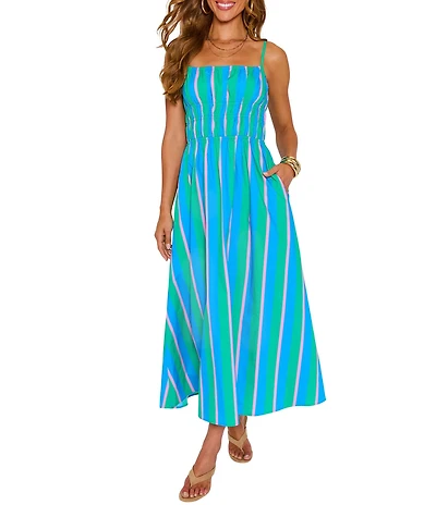 VICI Collection Stripe Square Neck Sleeveless A-Line Dress