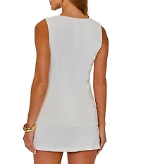 VICI Collection Tweed Sleeveless Vested Romper