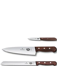 Victorinox Swiss Army 3-Piece Rosewood Flat Knife Set