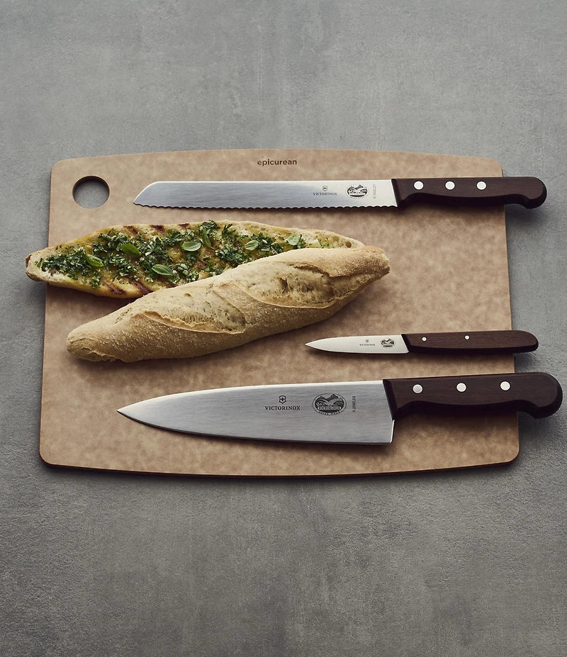 Victorinox Swiss Army 3-Piece Rosewood Flat Knife Set