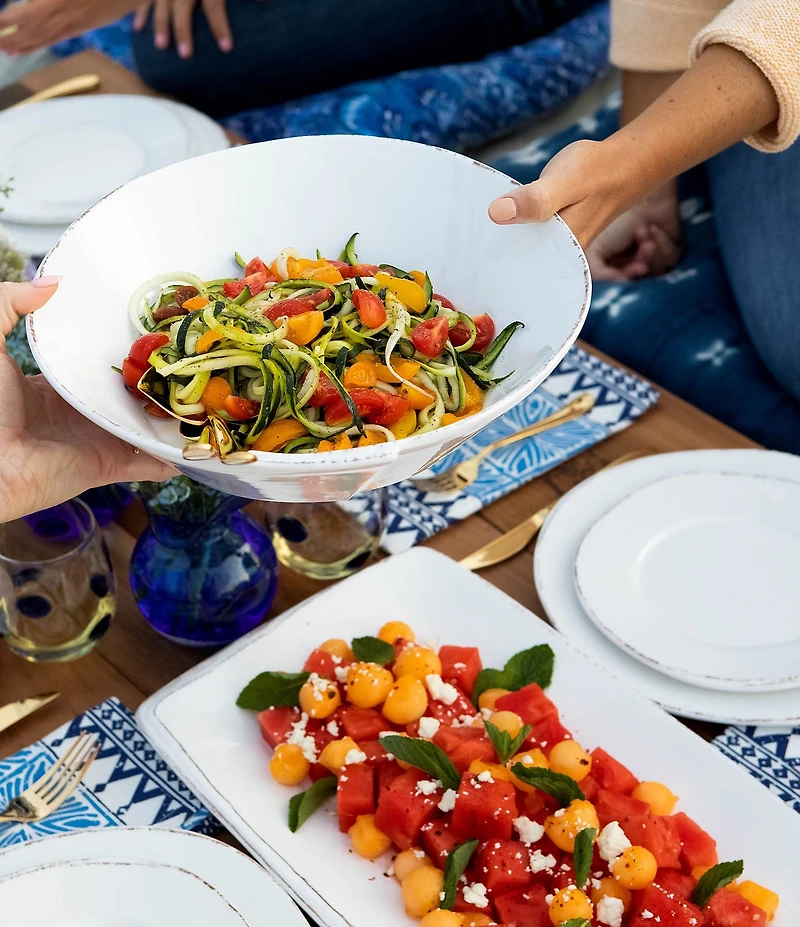 VIETRI Melamine Lastra White Shallow Bowl