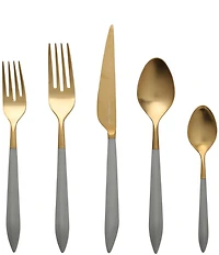 VIETRI Ares Oro & Light Grey Five-Piece Place Setting