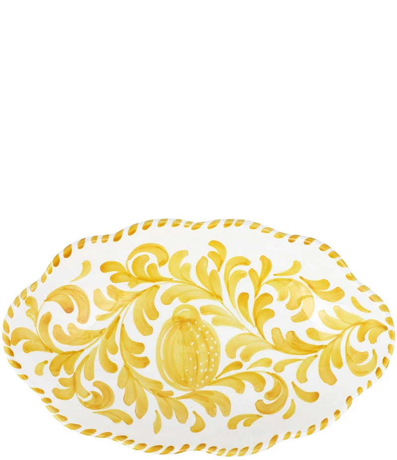 VIETRI Arezzo Collection Yellow Oval Bowl