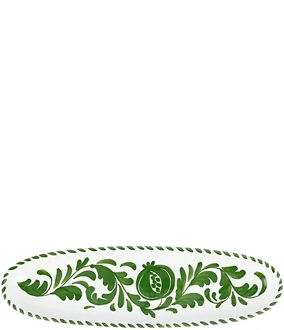 VIETRI Arezzo Green Narrow Oval Platter